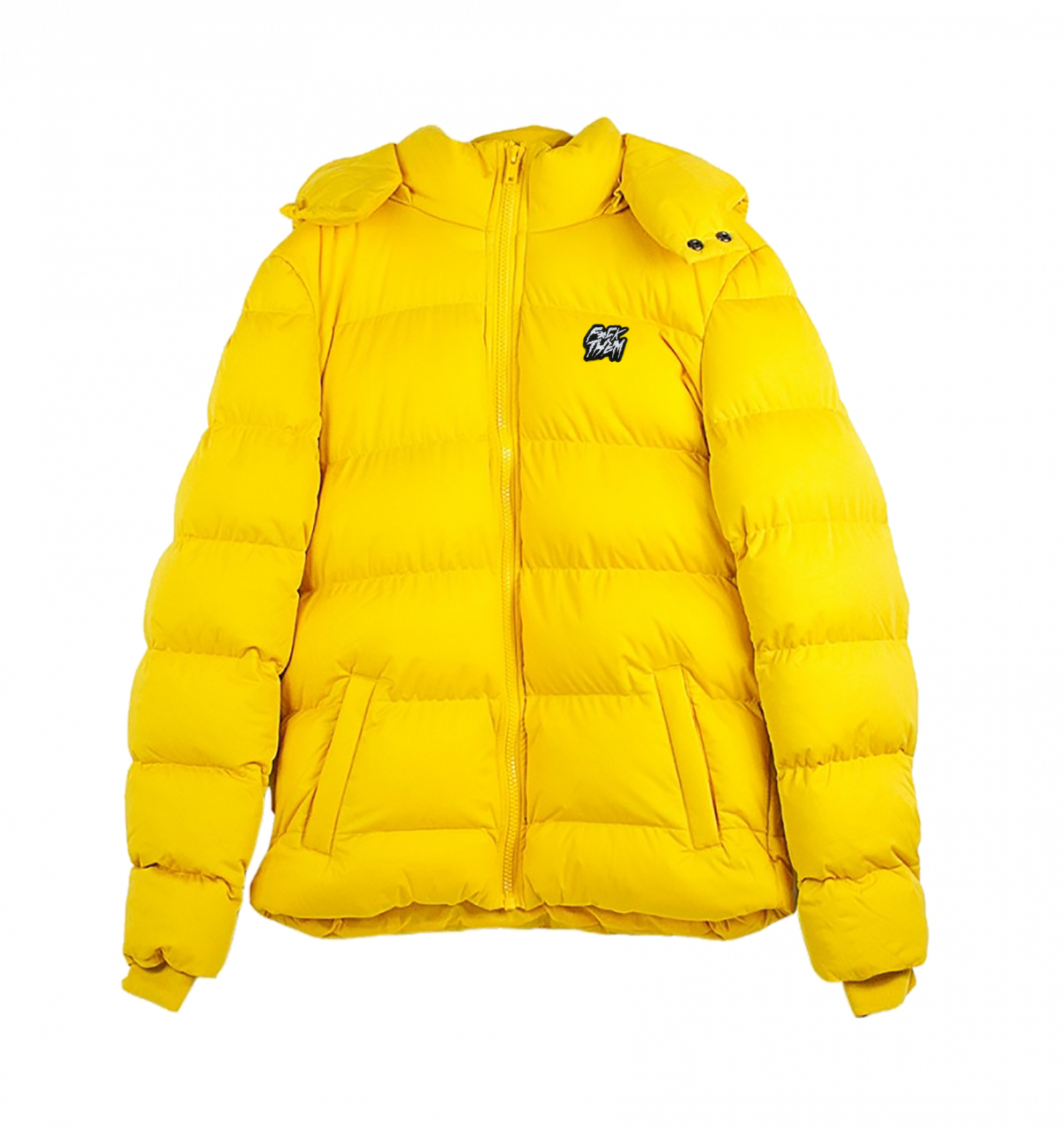 winter jacket F*CK THEM yellow